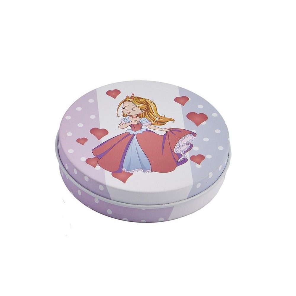 SCATOLA LATTA CON CANDELA PRINCESS 2CM.